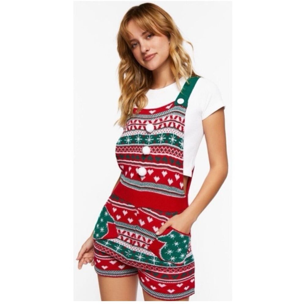 Eyeshadow NEW size 3X Christmas Sweater romper shorts holiday
